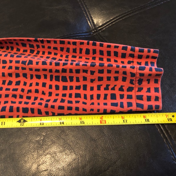 Aeffe Spa Orange Navy Patterned Button Down Blouse Cotton Sz 10 US EUC! - Picture 16 of 16